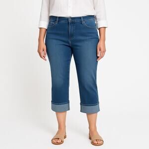 NYDJ Dayla Wide Cuff Capri Jeans 16 Lift Tuck Tummy Control Stretch Denim